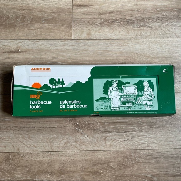 Vintage New Androck Barbecue tool set 5 pieces BBQ utensils made in Canada - Picture 1 of 6